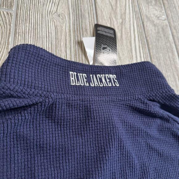 Columbus Blue Jackets Thermal 1/4 Zip Pullover Men’s XXL Blue Logo NHL New - Picture 9 of 11